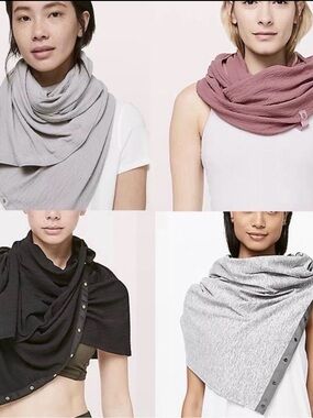 lululemon athletica Wrap Scarf Trio in Grey, Dusty Rose & Black